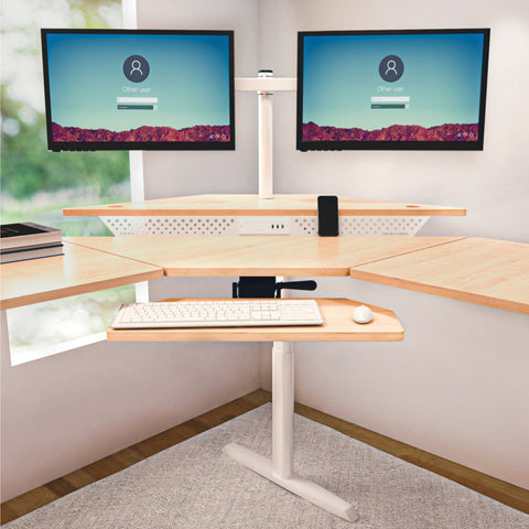 Image of Versadesk PowerLift Corner Standing Desk - Heavy-Duty, Ergonomic Design for Executive Workspaces