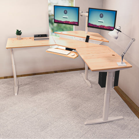Image of Versadesk PowerLift Corner Standing Desk - Heavy-Duty, Ergonomic Design for Executive Workspaces