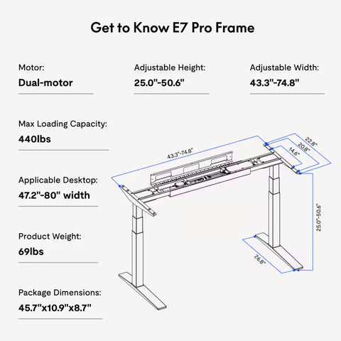 Image of Flexispot Premium Standing Desk (E7 Pro - Bamboo)