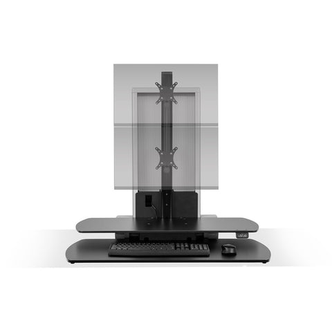Image of Hat Collective - Desktop Height Adjustable Workstation - One Touch One over One Monitor