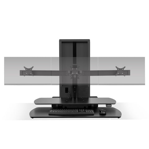 Image of Hat Collective - Sit Stand Height Adjustable Workspace - One Touch Triple Monitor