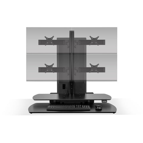 Image of Hat Collective - Sit Stand Height Adjustable Workspace - One Touch Two over Two Monitor