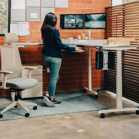 Image of Versadesk PowerLift Corner Standing Desk - Heavy-Duty, Ergonomic Design for Executive Workspaces
