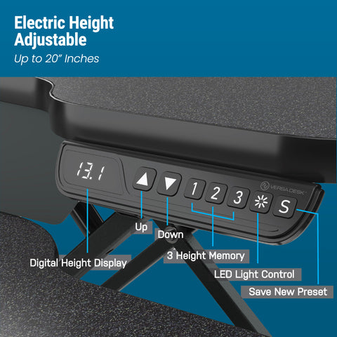 Image of VersaDesk PowerPro® Elite Corner Standing Desk Converter Programmable w/ USB Port and Mobile APP