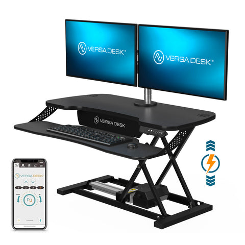 Image of VersaDesk PowerPro® Elite Standing Desk Converter Programmable with USB Port and Mobile APP