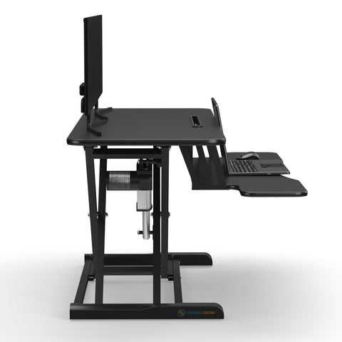 Image of Versadesk Power Riser Electric Standing Desk Converter , Black | Smooth Lift, Compact Power