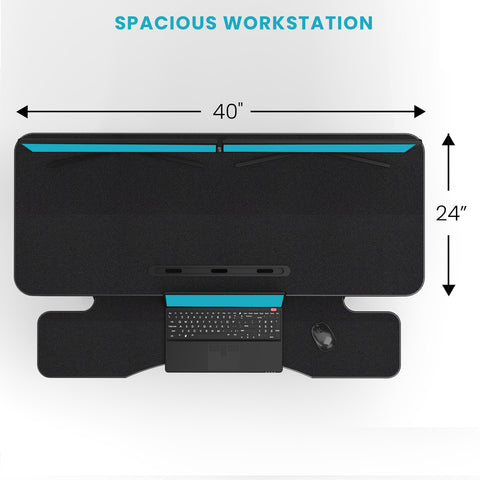 Image of Versadesk Power Riser Electric Standing Desk Converter , Black | Smooth Lift, Compact Power