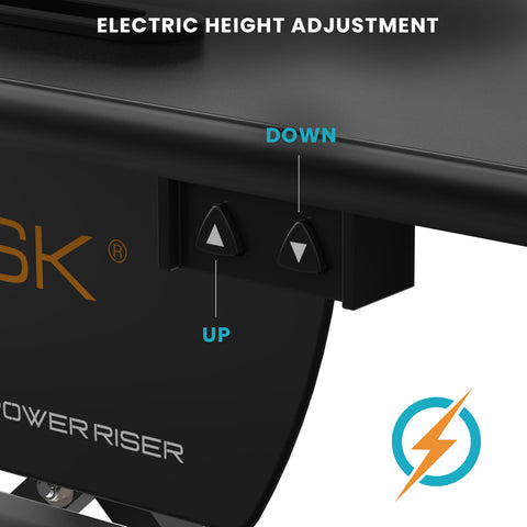 Image of Versadesk Power Riser Electric Standing Desk Converter , Black | Smooth Lift, Compact Power