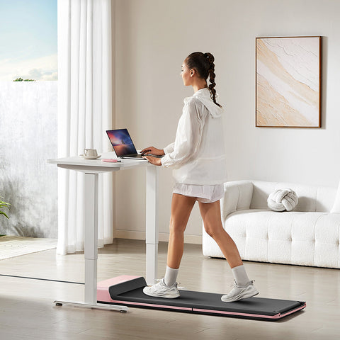 Image of WalkingPad P1 Classic Folding Under Desk Treadmill | The Original Walking Pad, Silver & Pink | Free USA Shipping