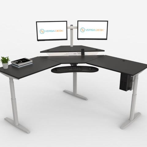 Image of Versadesk PowerLift Corner Standing Desk - Heavy-Duty, Ergonomic Design for Executive Workspaces