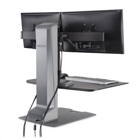 Image of Hat Collective Winston-E Sit-Stand Workstation Dual Monitor Mount