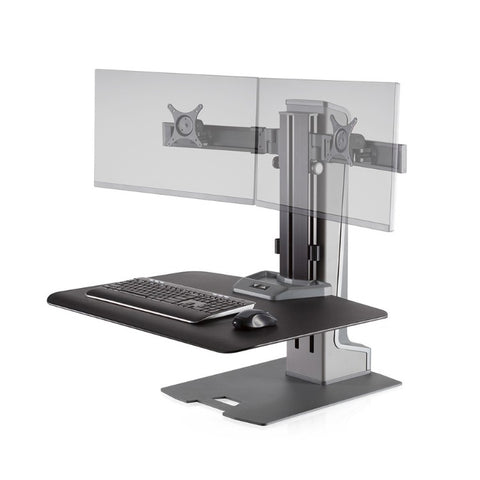 Image of Hat Collective Winston-E Sit-Stand Workstation Dual Monitor Mount