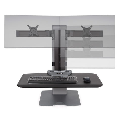 Image of Hat Collective Winston-E Sit-Stand Workstation Dual Monitor Mount