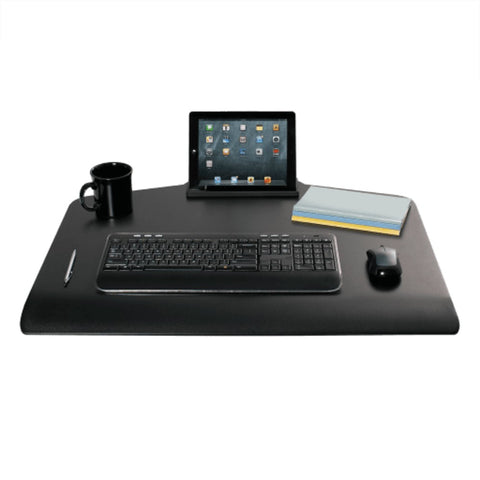 Image of HAT Collective Winston Workstation Quad | Pneumatic 4 Monitor Sit-Stand Desk Converter | Supports Up to 24" Monitors | Made in USA | Free Shipping