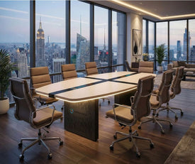 Modulus™ Conference Table | Modular Boardroom Table with Built-In Power | 8–20 ft | VersaDesk®