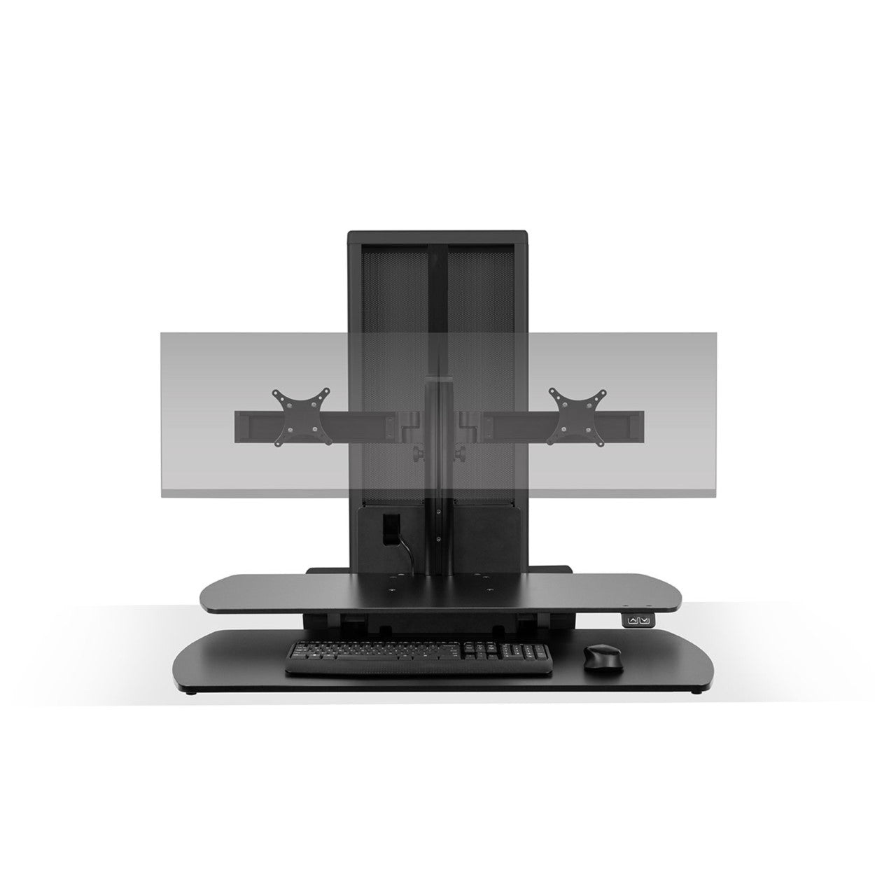 Hat Collective - Sit Stand Height Adjustable Workspace - One Touch Dual Monitor