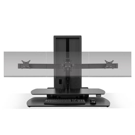 Hat Collective - Sit Stand Height Adjustable Workspace - One Touch Triple Monitor