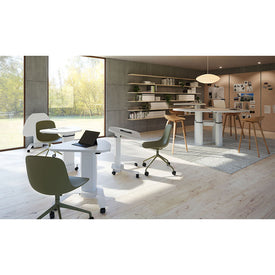 HAT Collective M-Series Quad | 4-Person Height Adjustable Collaborative Table | 120° Hexagonal | Agile Office | Free Shipping