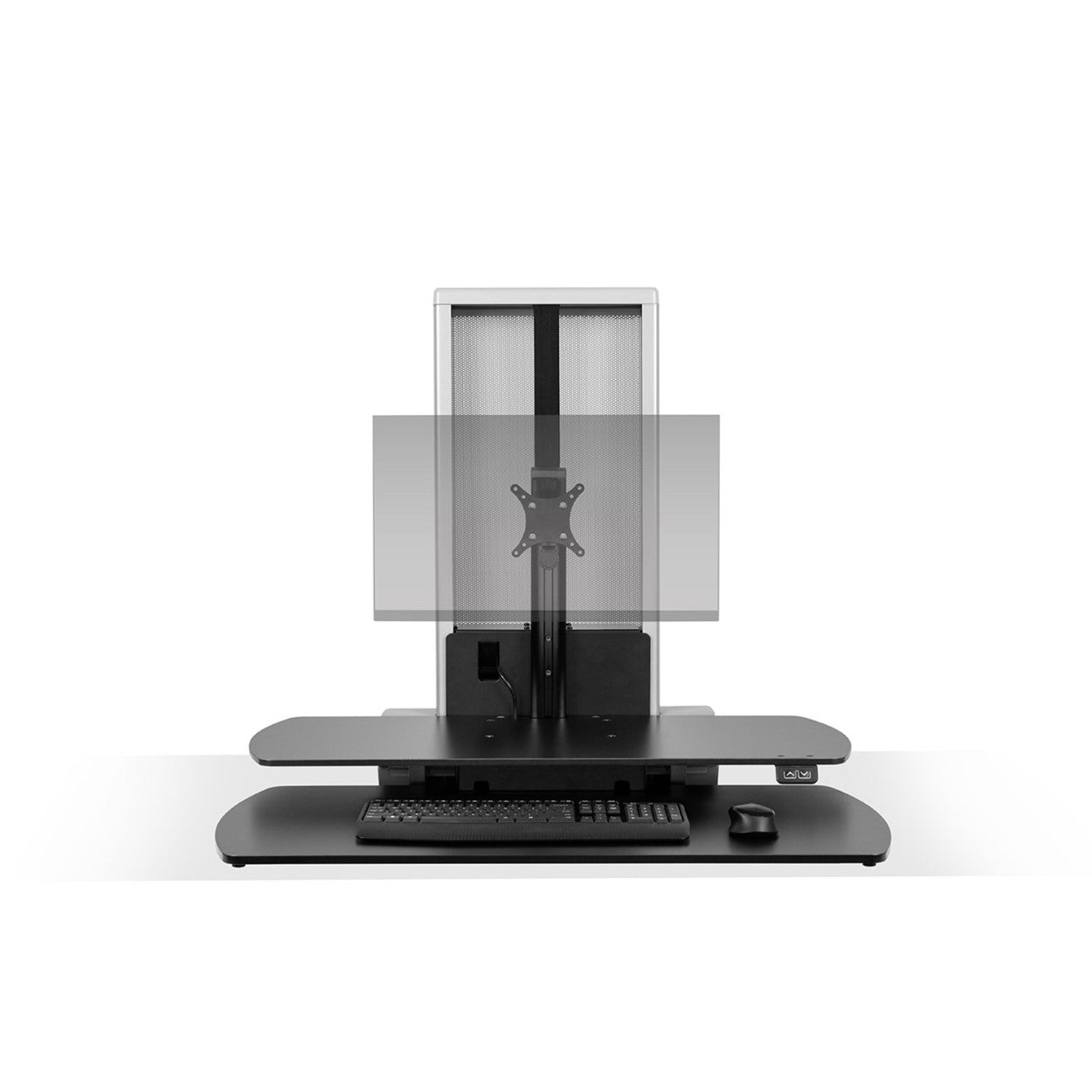 Hat Collective - Sit Stand Height Adjustable Workspace - One Touch Single Monitor
