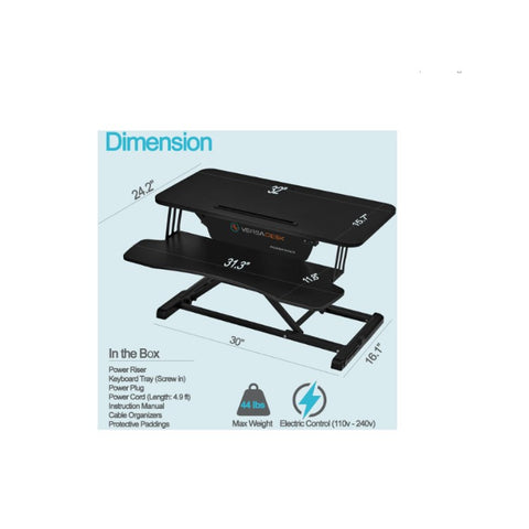 Image of Power Riser Electric Standing Desk Converter , Black