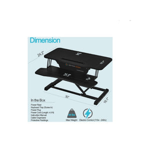 Power Riser Electric Standing Desk Converter , Black