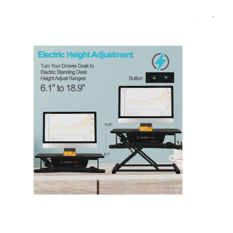 Image of Power Riser Electric Standing Desk Converter , Black