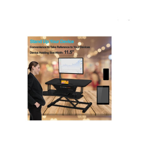 Image of Power Riser Electric Standing Desk Converter , Black