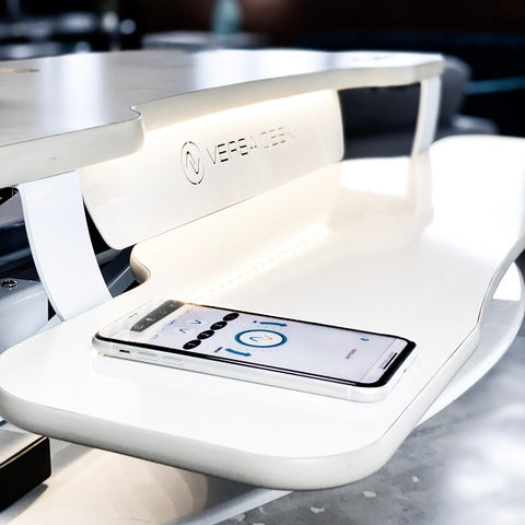 Image of VersaDesk PowerPro® Elite Corner Standing Desk Converter Programmable w/ USB Port and Mobile APP