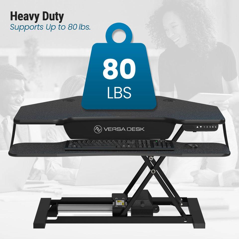 VersaDesk PowerPro® Elite Corner Standing Desk Converter Programmable w/ USB Port and Mobile APP