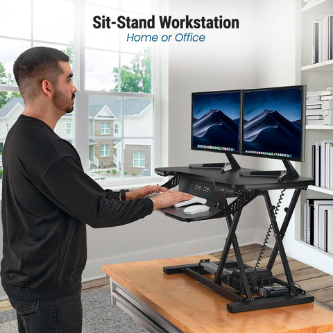 Image of VersaDesk PowerPro® Elite Standing Desk Converter Programmable with USB Port and Mobile APP