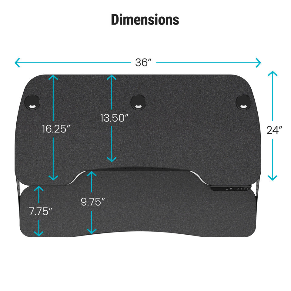 VersaDesk PowerPro® Elite Standing Desk Converter Programmable with USB Port and Mobile APP