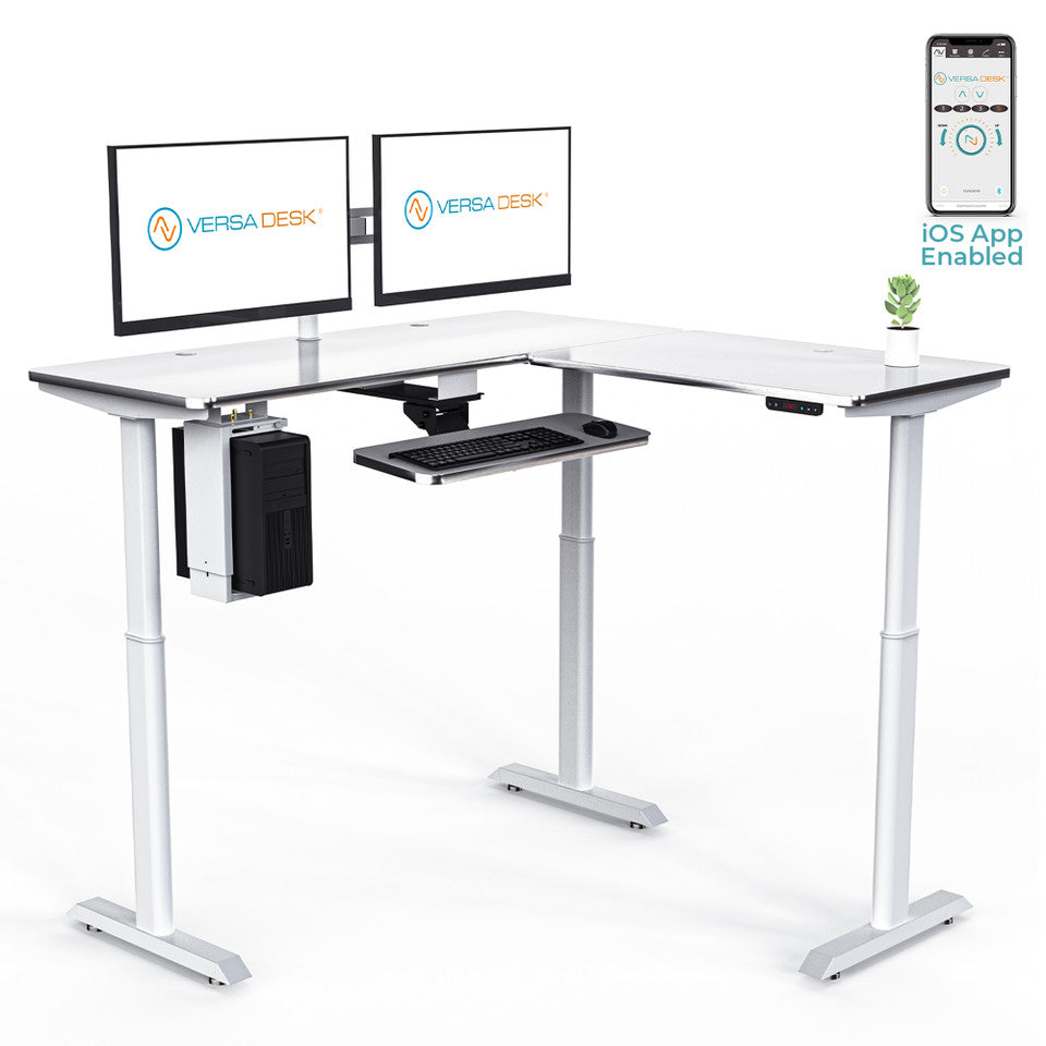 Versadesk L-Shape Standing Desk – Ergonomic Corner Workstation | Free Shipping USA