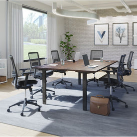 HAT Collective Electric Height-Adjustable Conference Table Base — Quad Motor Boardroom Table
