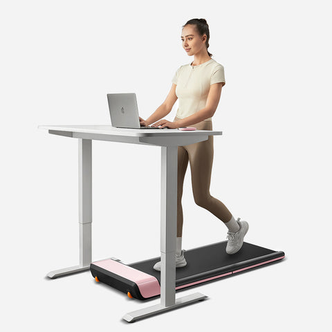 Image of WalkingPad P1 Classic Folding Under Desk Treadmill | The Original Walking Pad, Silver & Pink | Free USA Shipping