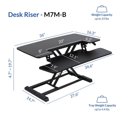 Image of Flexispot AlcoveRiser Standing Desk Converters M7MB - 36"