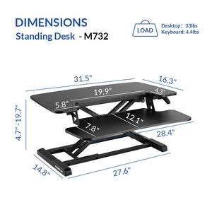 Flexispot AlcoveRiser Standing Desk Converters M7R - 32"