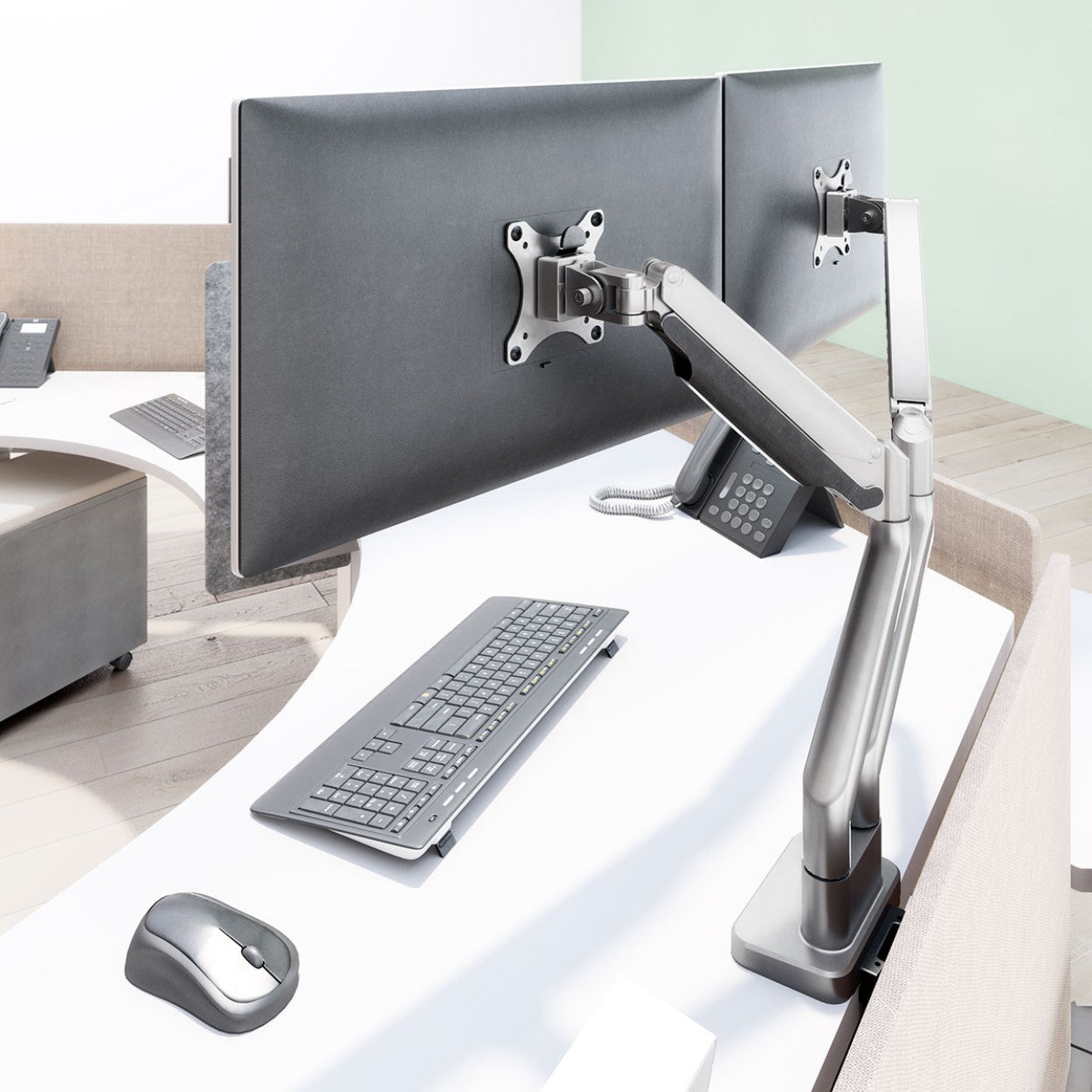 Innovative Dual Envoy™ Monitor Arm – Heavy-Duty Dual Screen Mount | Made in USA