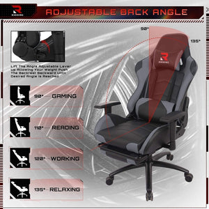 Flexispot Ergonomic Gaming Chair with Retractable Footrest Ri3476