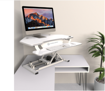 Versadesk PowerPro®️ Corner - Sit To Stand Electric Desk Converter With USB Charging Plug