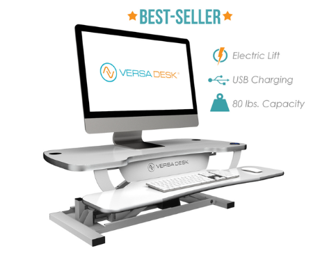 Image of Versadesk PowerPro®️ - Sit To Stand Electric Desk Converter With USB Charging