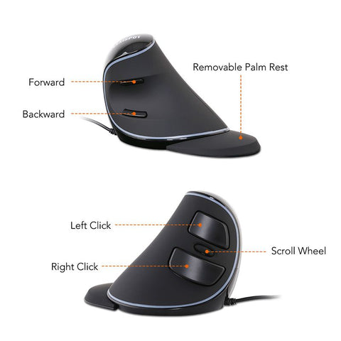 Image of Flexispot Vertical Wired Mouse EM1B