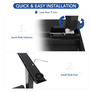 Flexispot Vici Electric Quick-Install Height Adjustable Desk EC9 - 48" W