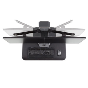 Innovative Winston-E® Sit-Stand Workstation Dual Monitor Mount with Compact Work Surface