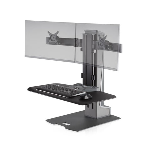 Image of Innovative Winston-E® Sit-Stand Workstation Dual Monitor Mount with Compact Work Surface
